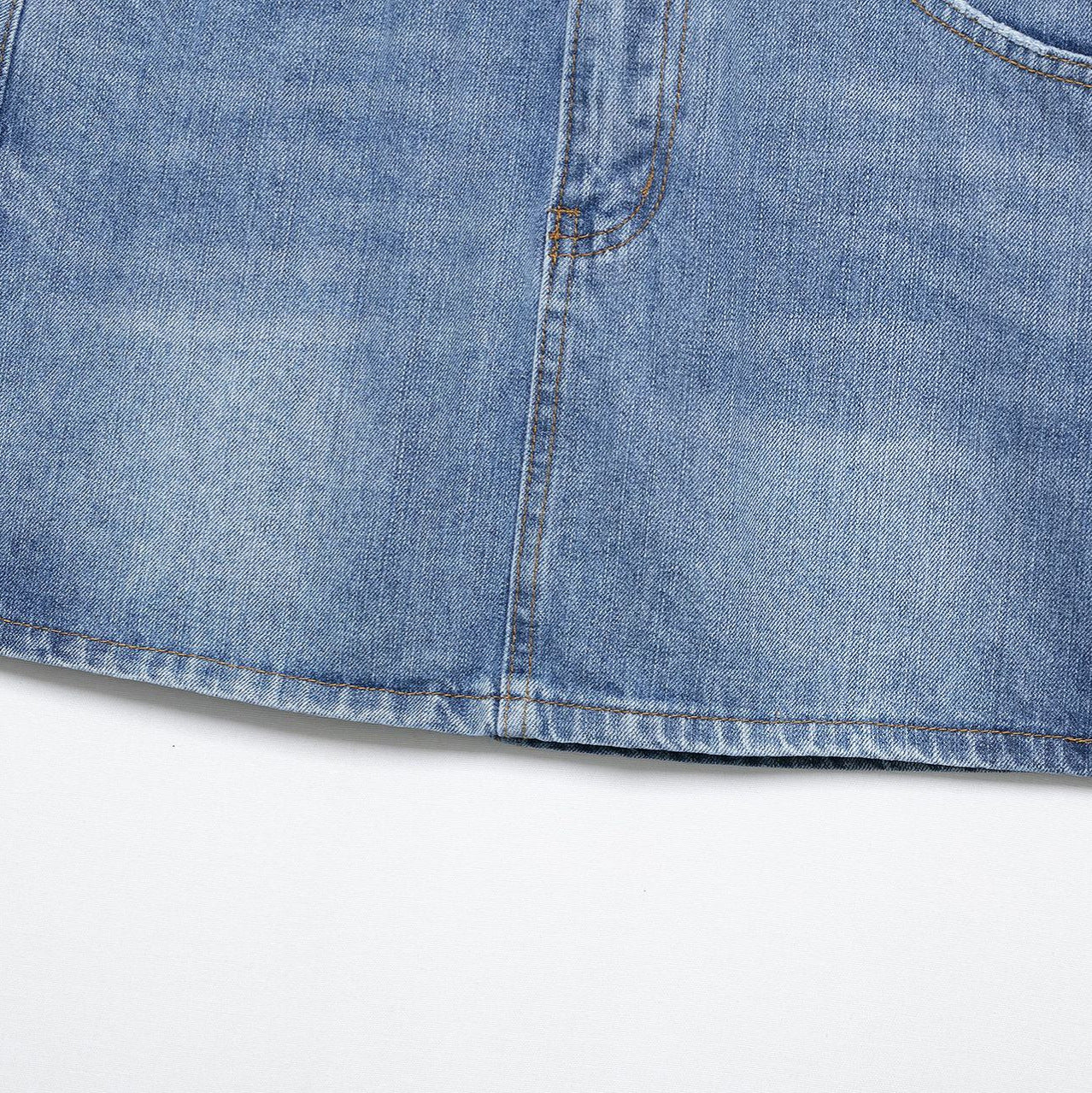 Vintage A-line hip hugging denim skirt for women