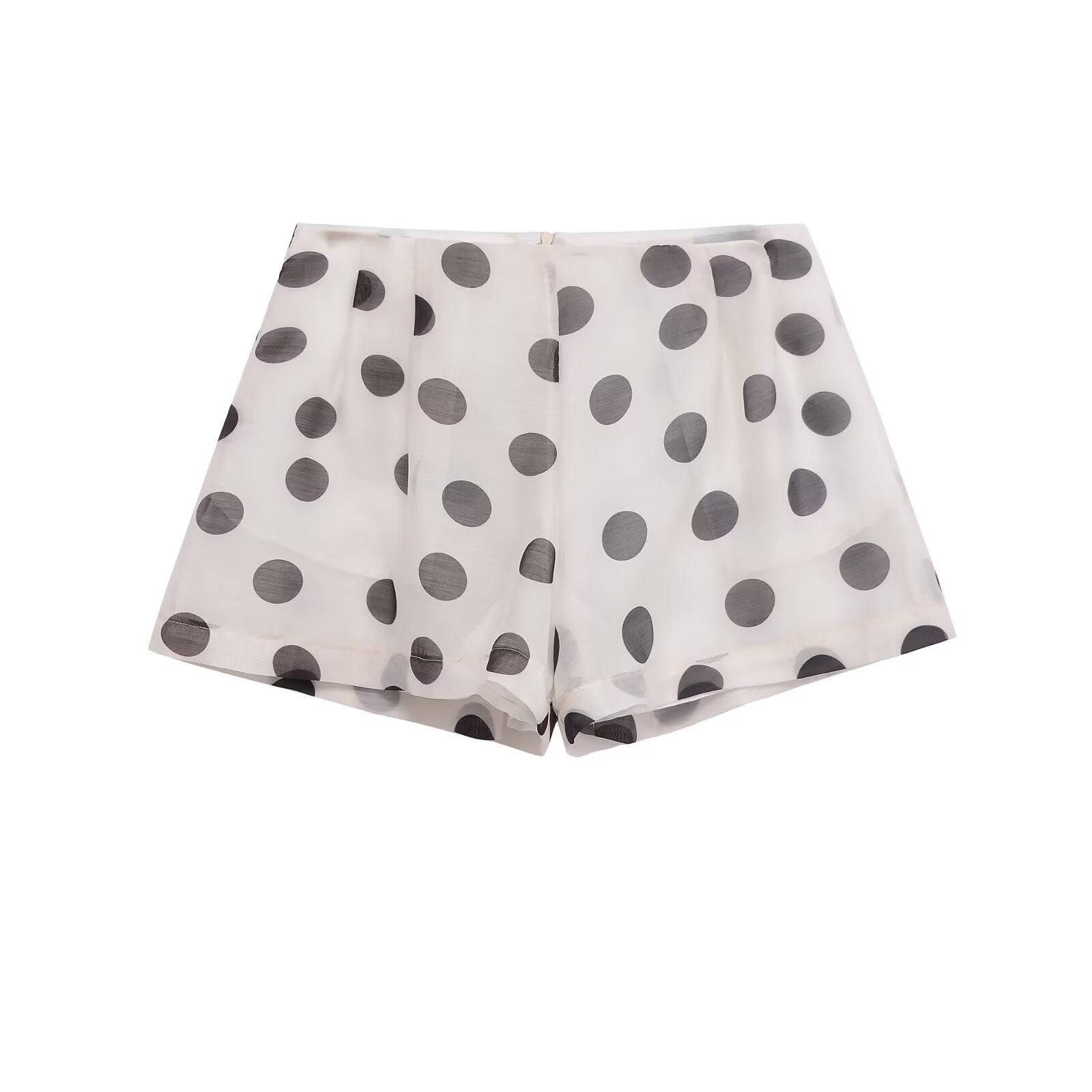 Polka dot neck top+polka dot skirt and pants set for women