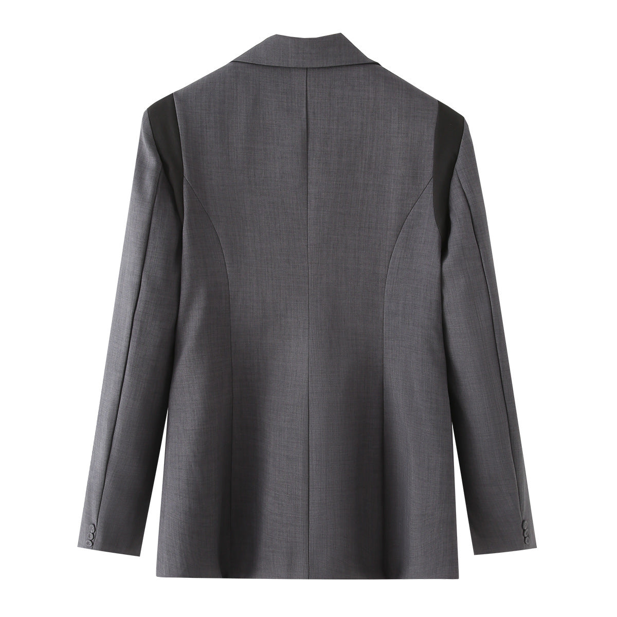 Color blocked lapel long sleeved suit jackt for women