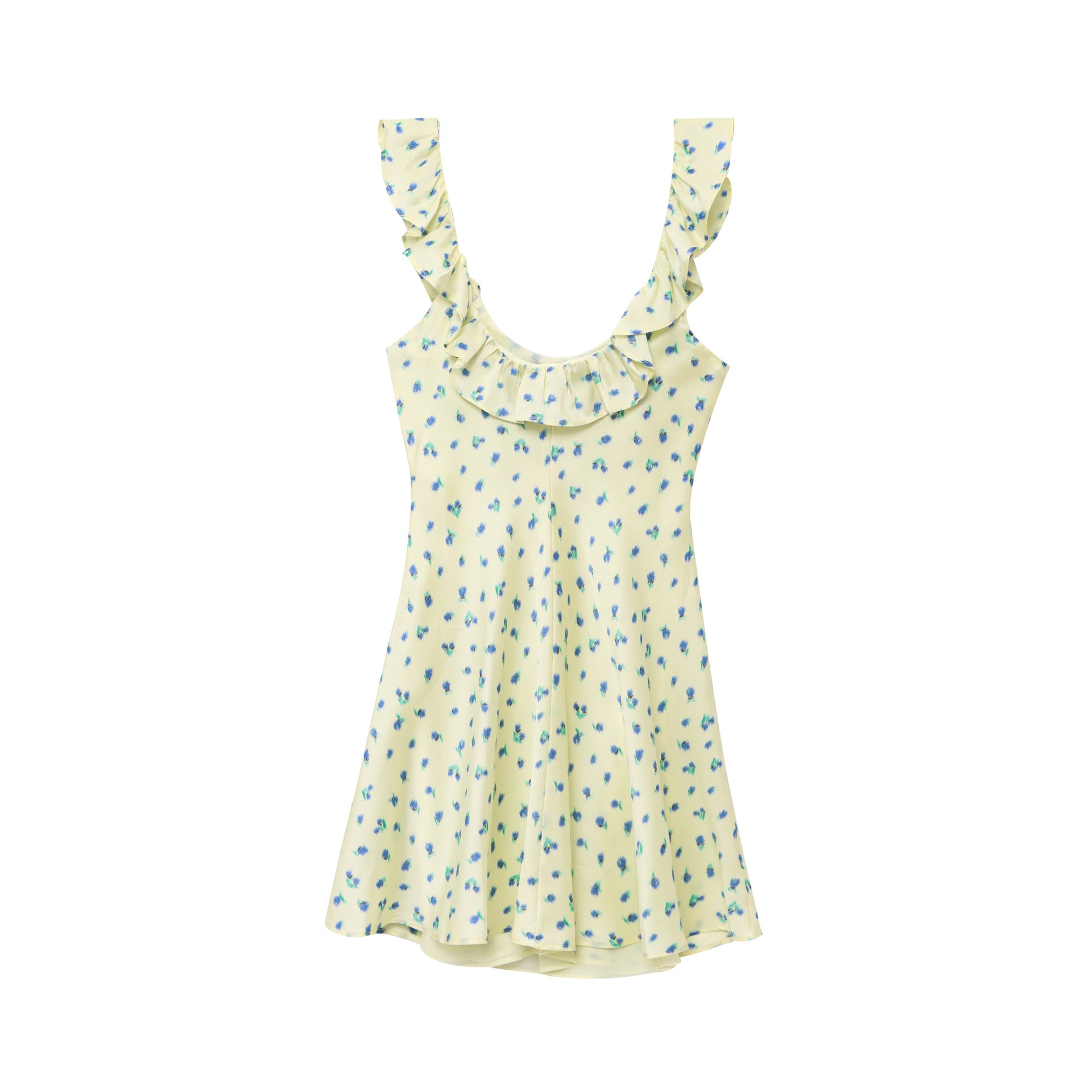 Printed silk satin texture dress for women
