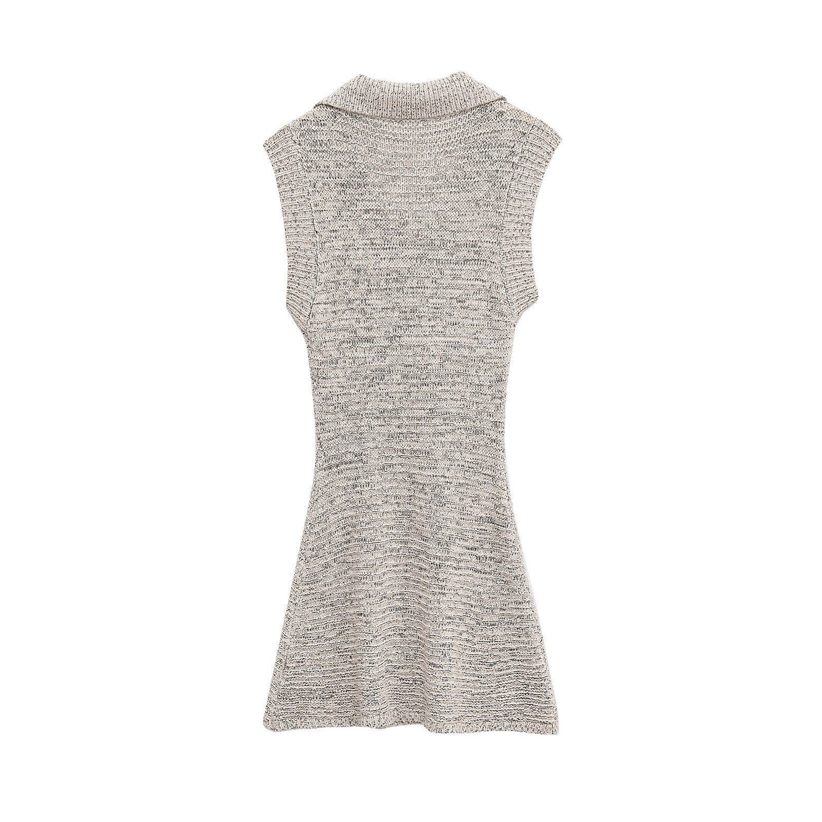 Flip collar sleeveless bow decoration short dress for women