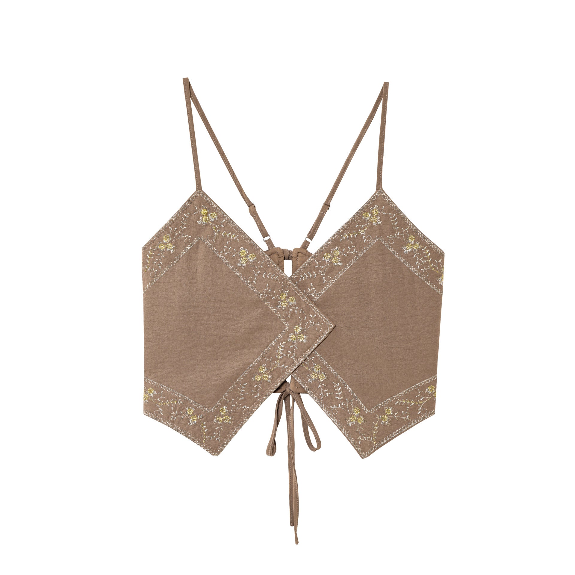 Embroidered V-neck camisole vest strapless top for women