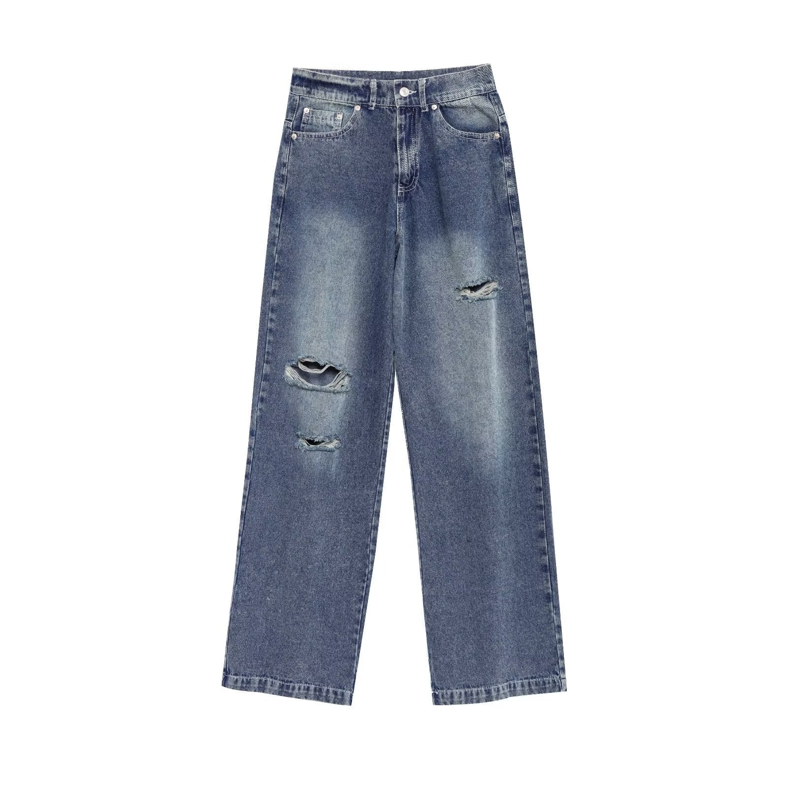 Old ripped long jeans for women