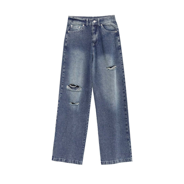 Old ripped long jeans for women