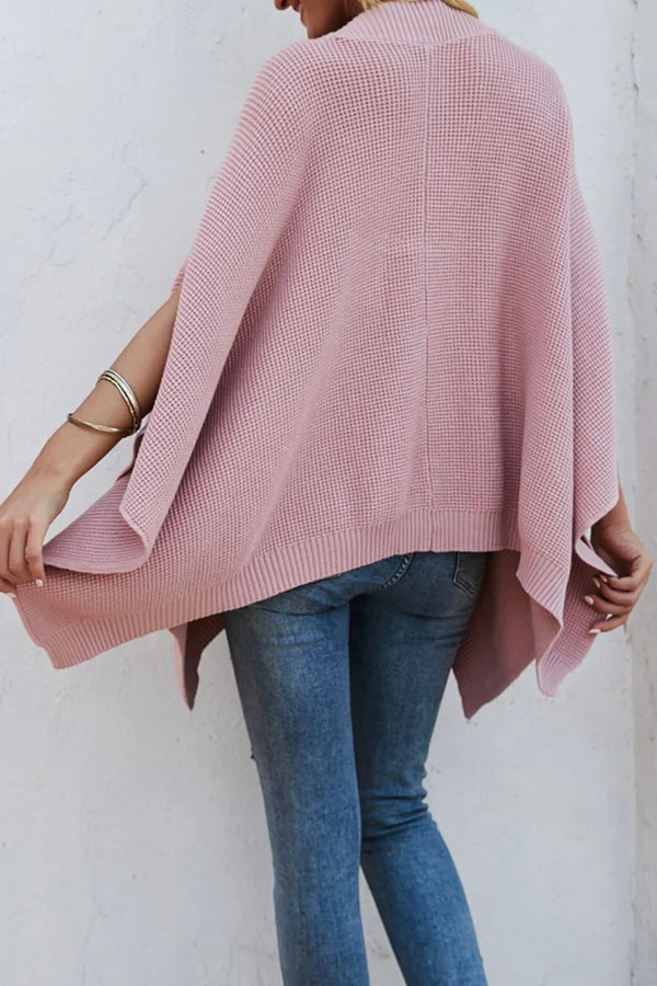 Solid color casual style plus size women's knitted sweater