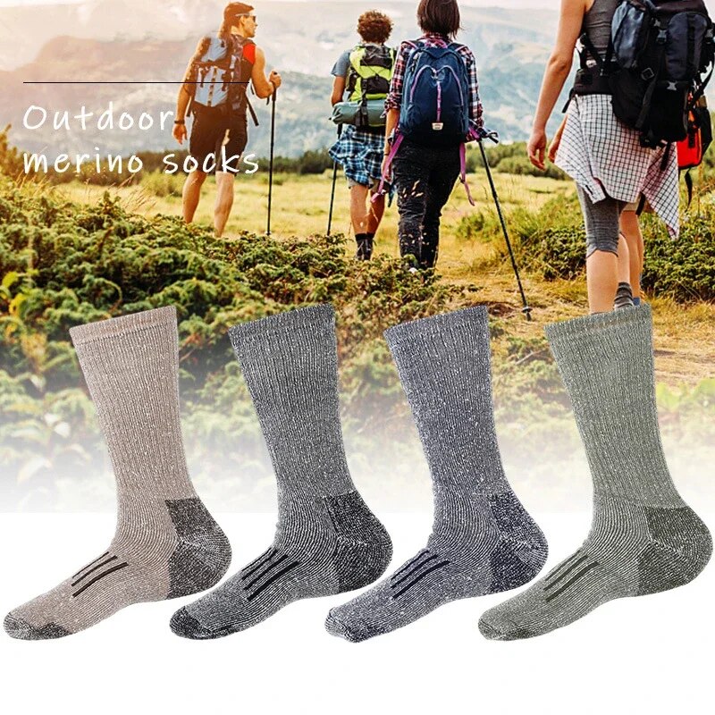 Merino wool socks hiking socks thickened warm anti slip breathable sports socks outdoor long socks for men and women