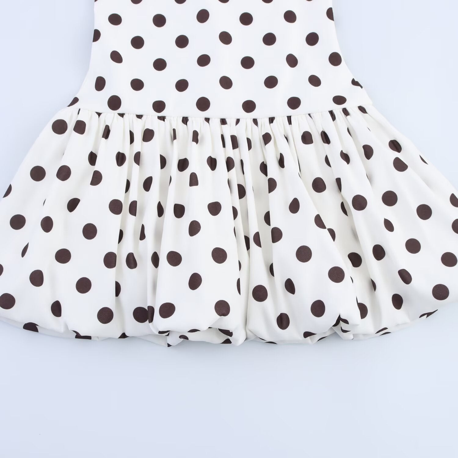 Color blocked polka dot short suspender dress for women