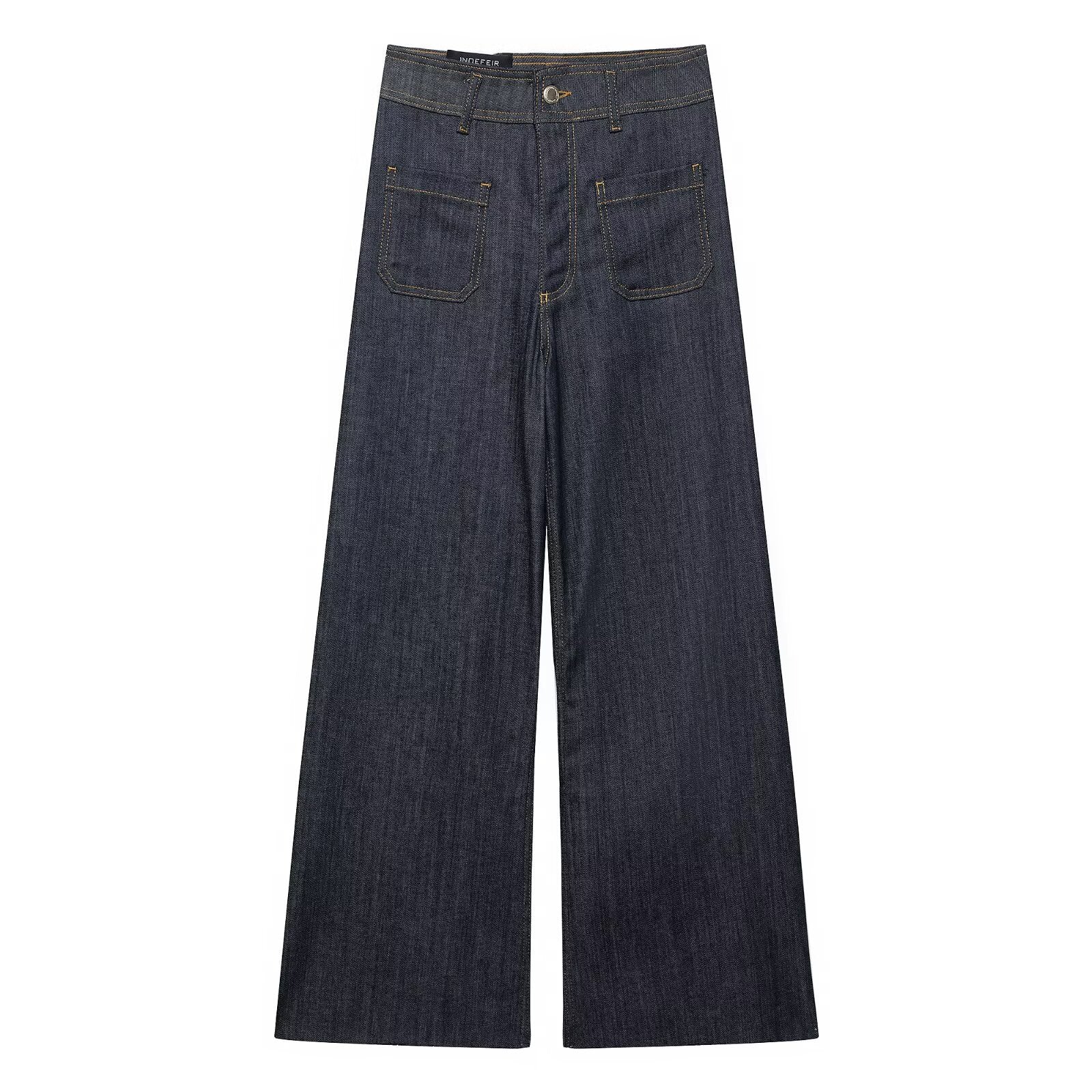 Fashionable and casual versatile high waist wide leg jeans for women