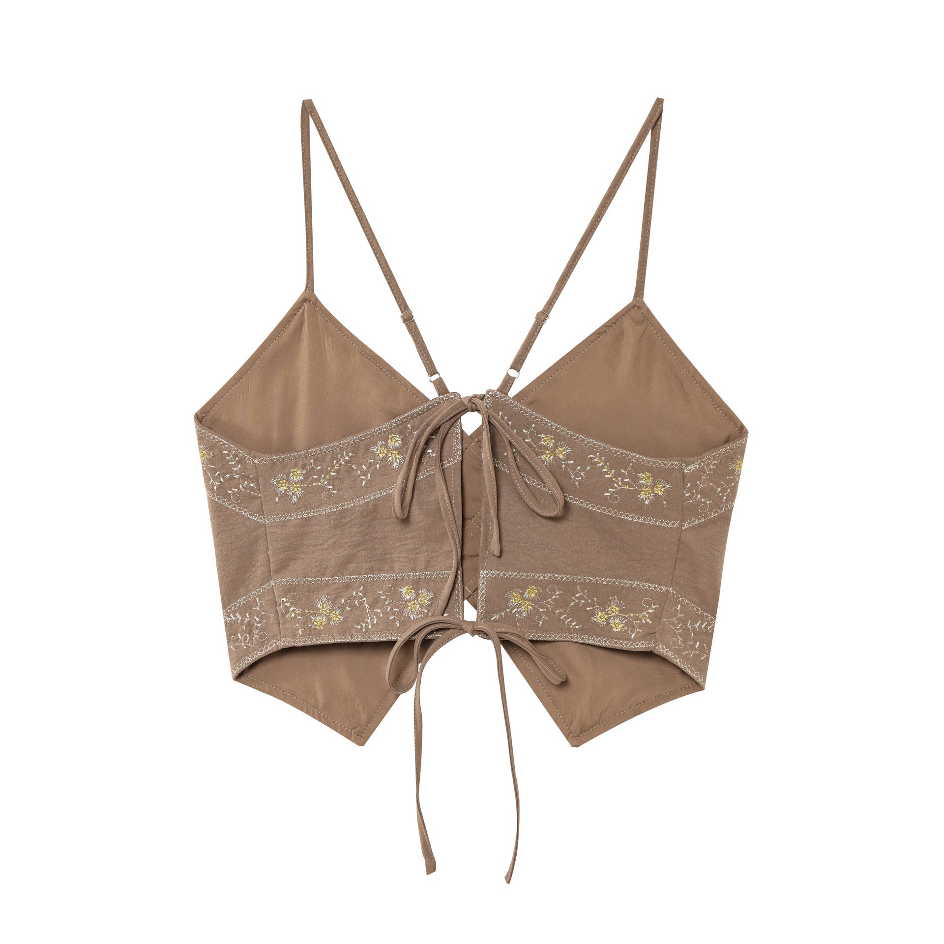 Embroidered V-neck camisole vest strapless top for women