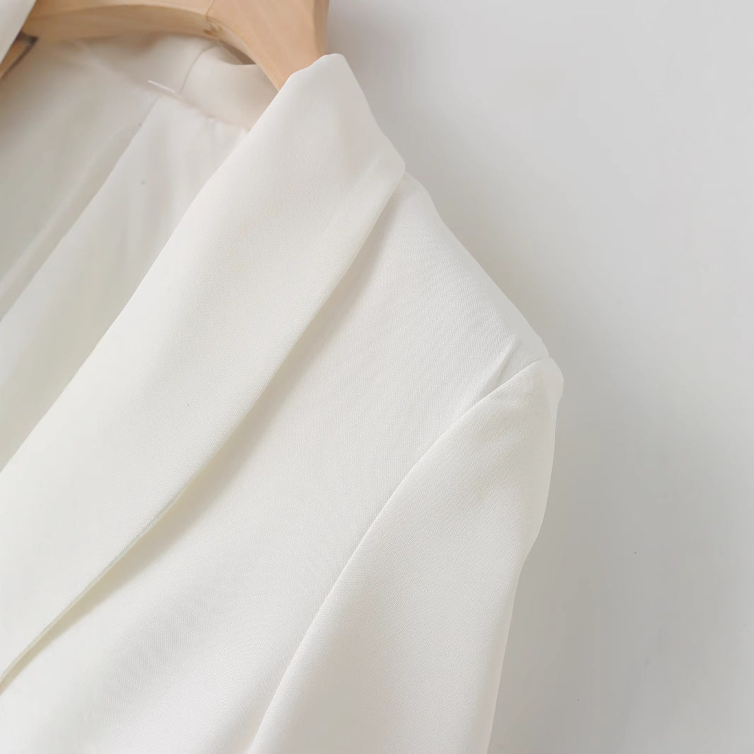 One button short long sleeved suit jacket for women