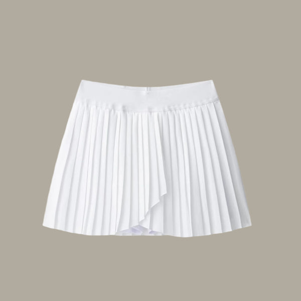 Asymmetric hemline pleated skirt for women
