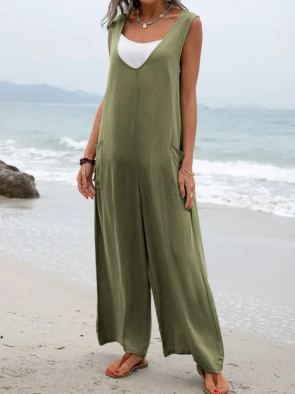 Spring and summer style women's jumpsuit sleeveless women's jumpsuit