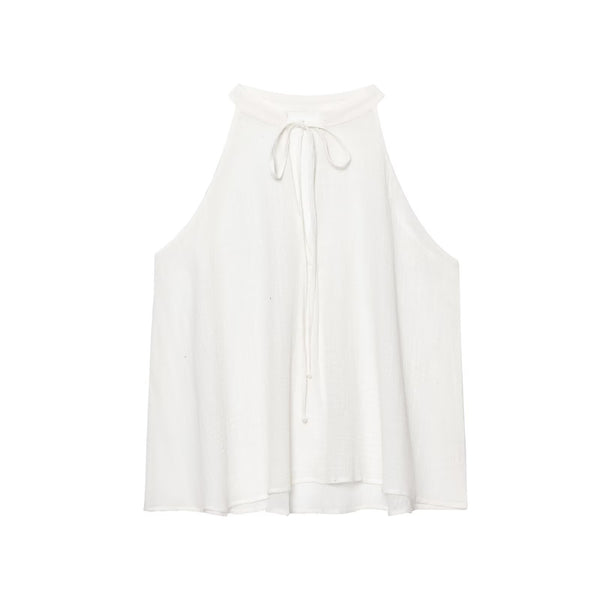 Women's summer European and American style hanging neck top+skirt set