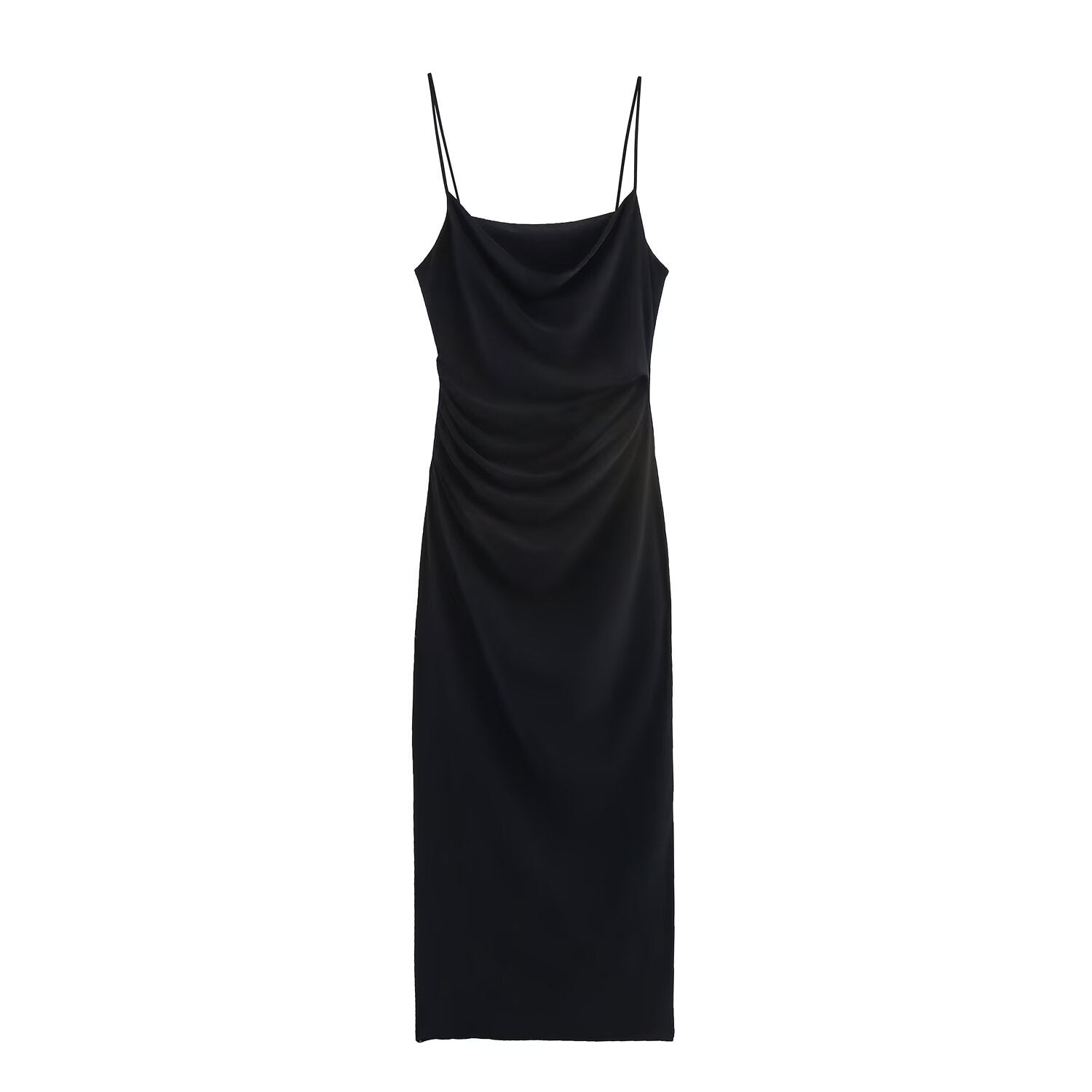 Wrinkled decorative camisole wrapped hip dress for women