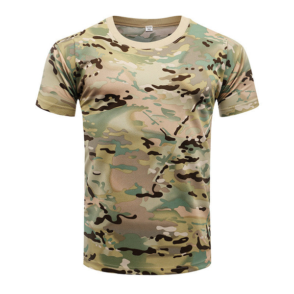 Outdoor camouflage clothing short sleeved men's summer quick drying sports T-shirt outdoor physical training clothing tactical T-shirt