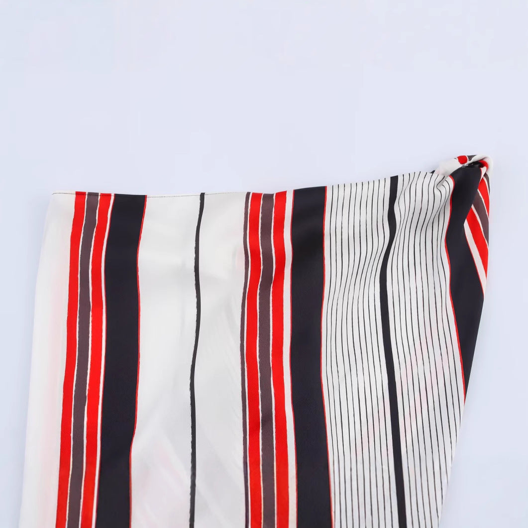 Striped sleeveless asymmetrical vest top for women