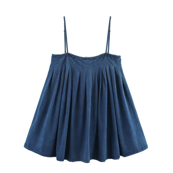 Fashion casual camisole denim dress for women