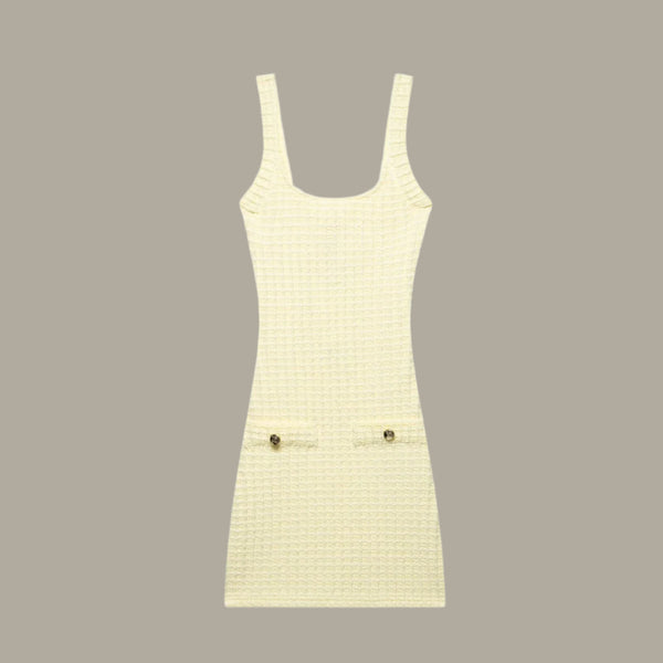 Plaid backless camisole short dress for women