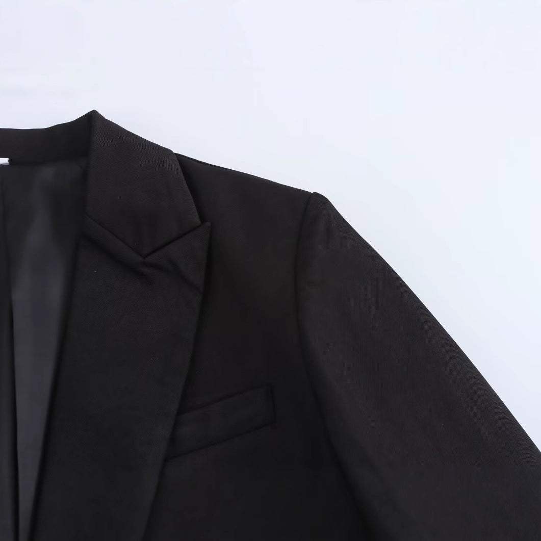 Fashionable wrap up tie up long sleeved suit jacket top