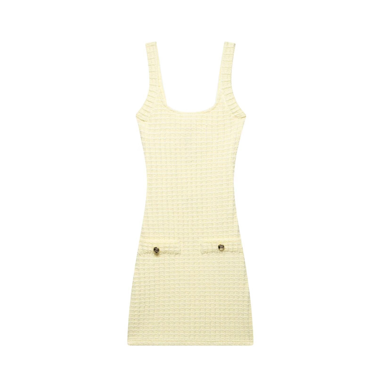 Plaid backless camisole short dress for women