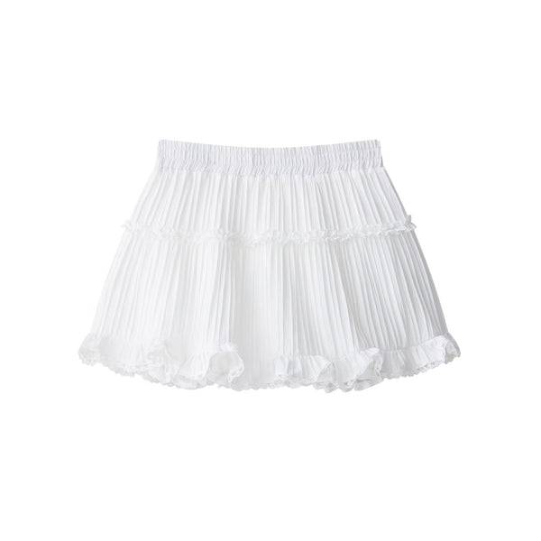 Solid color lace short cake skirt for women