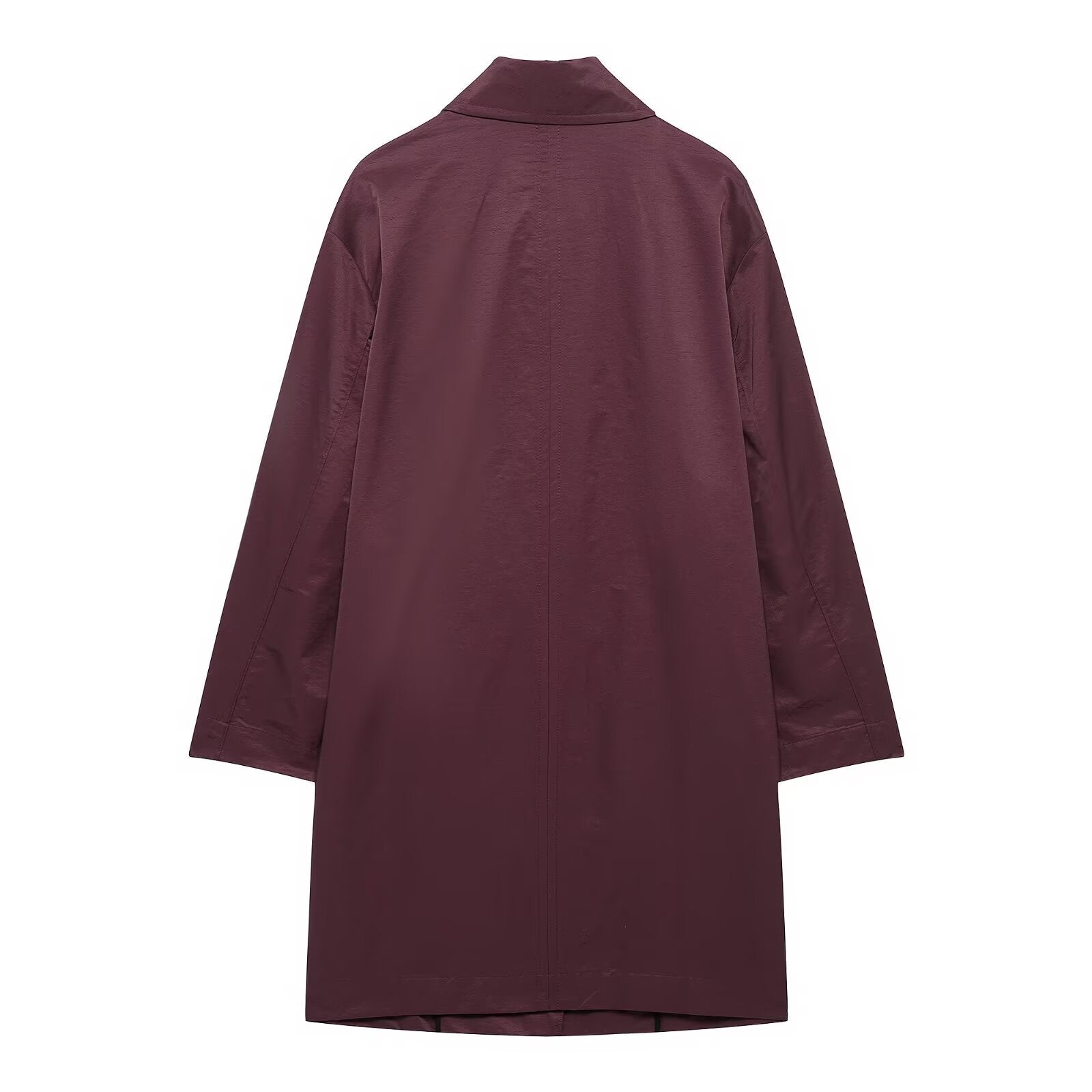Fashionable loose collared single breasted trench coat jacket