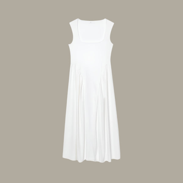 Square collar big skirt long suspender dress for women