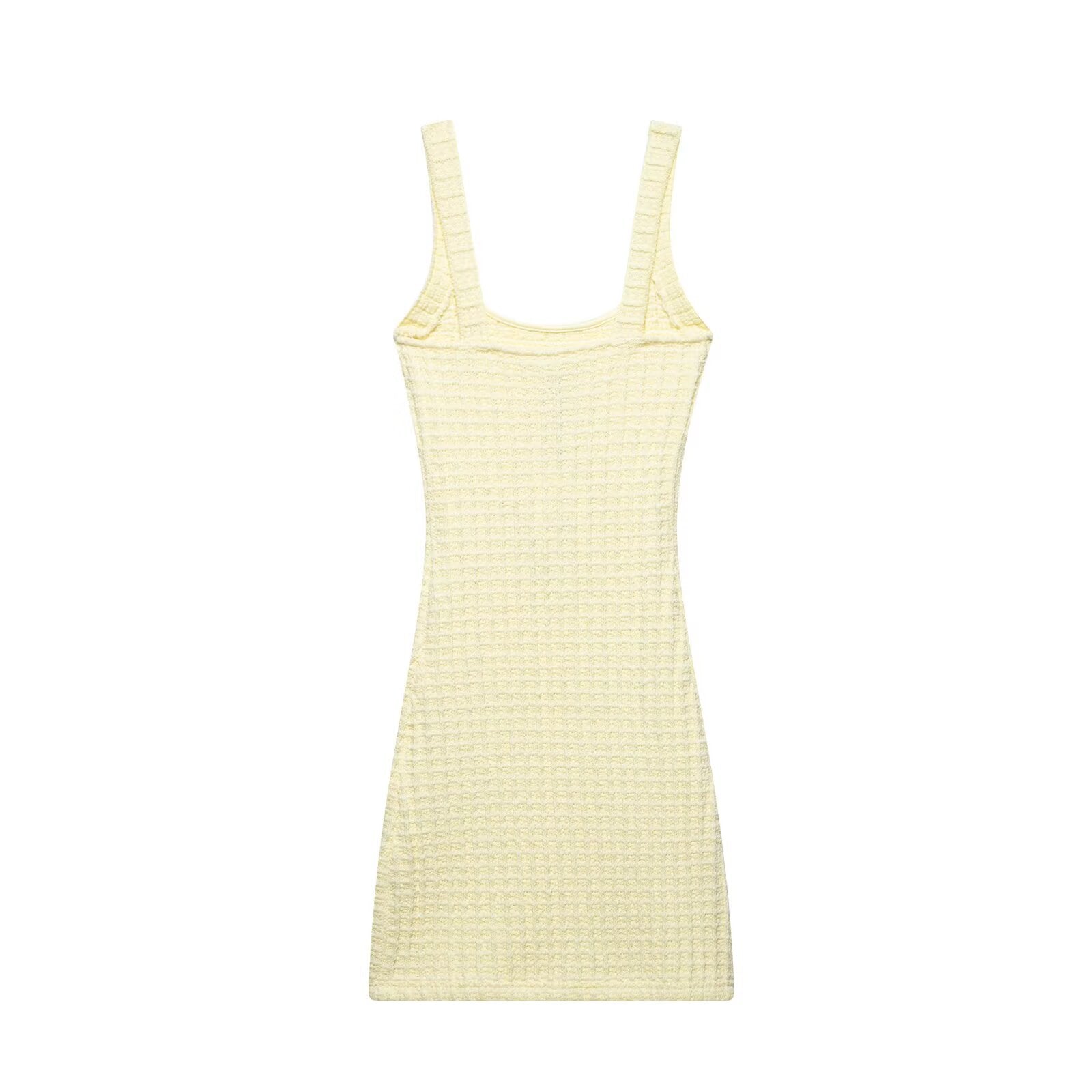 Plaid backless camisole short dress for women