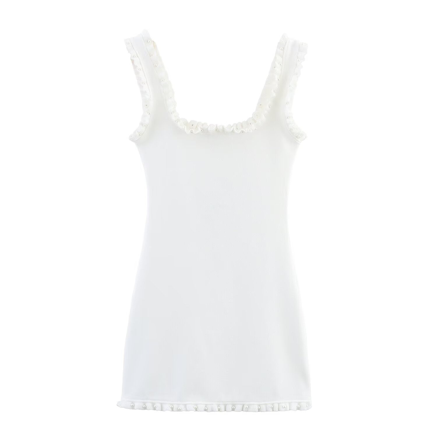 Flower embellished short suspender dress for women