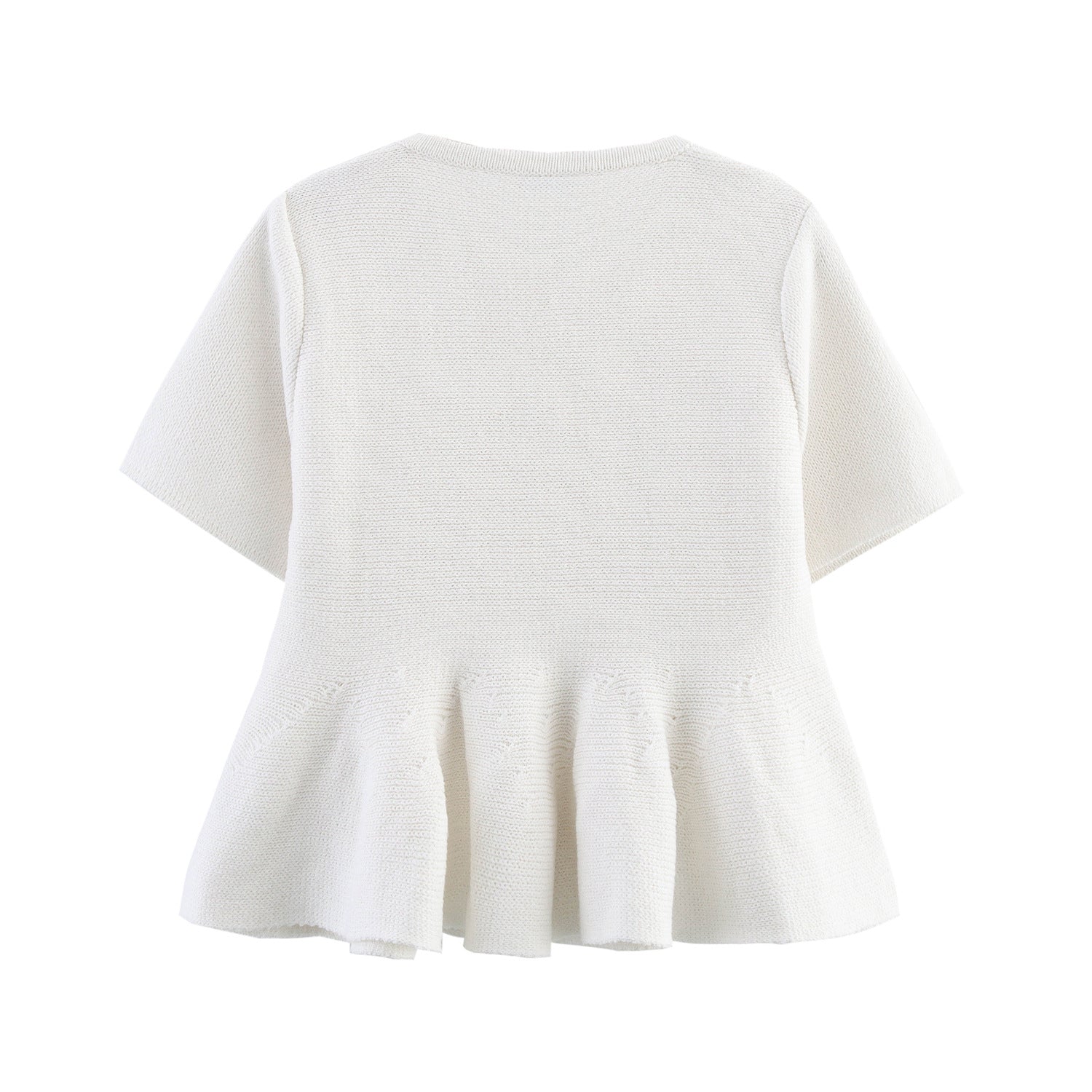 Short skirt style hem long sleeved knitted sweater jacket for women