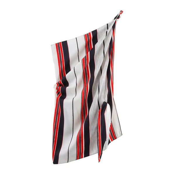 Striped sleeveless asymmetrical vest top for women