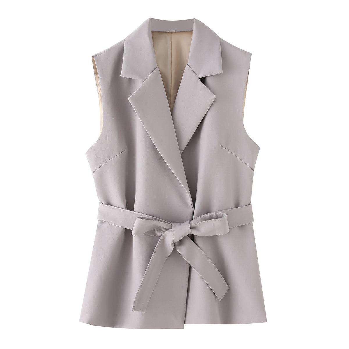 Women's waist belt suit vest+pants suit