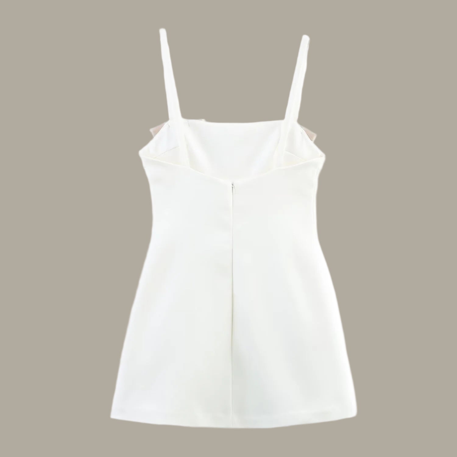 Butterfly knot embellished silk texture suspender dress for women