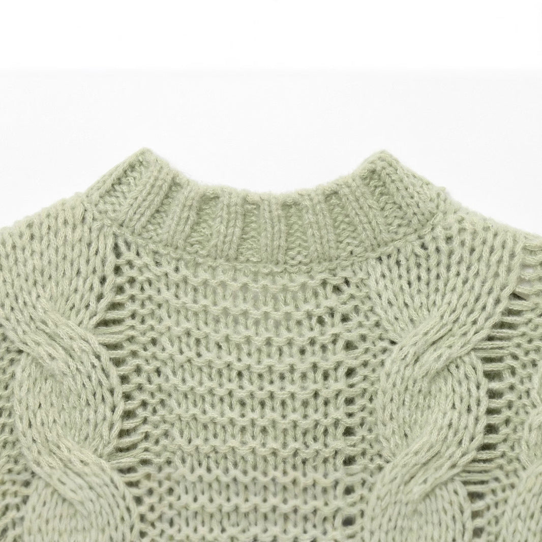 Flower button embellished knitted sweater jacket for women