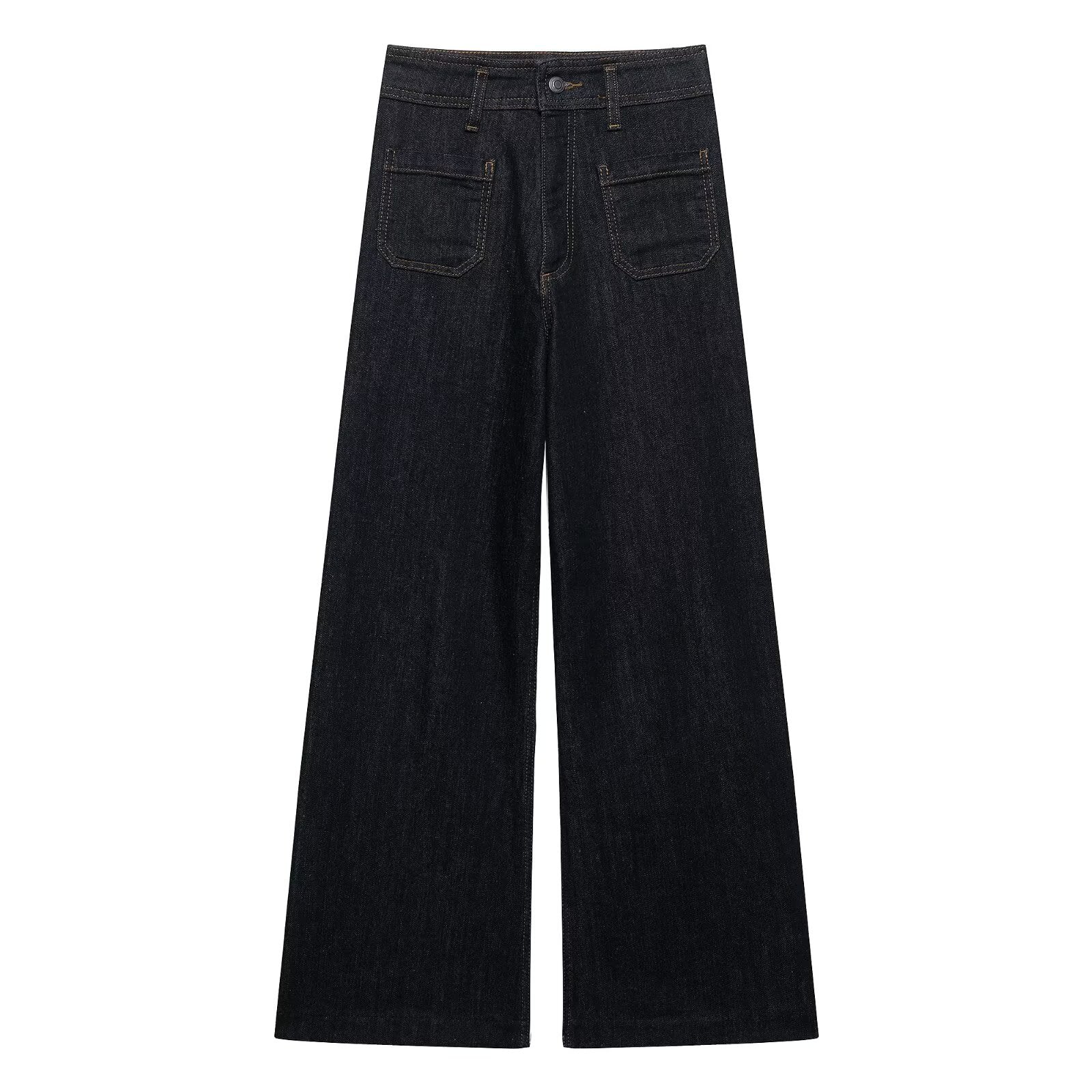Fashionable and casual versatile high waist wide leg jeans for women