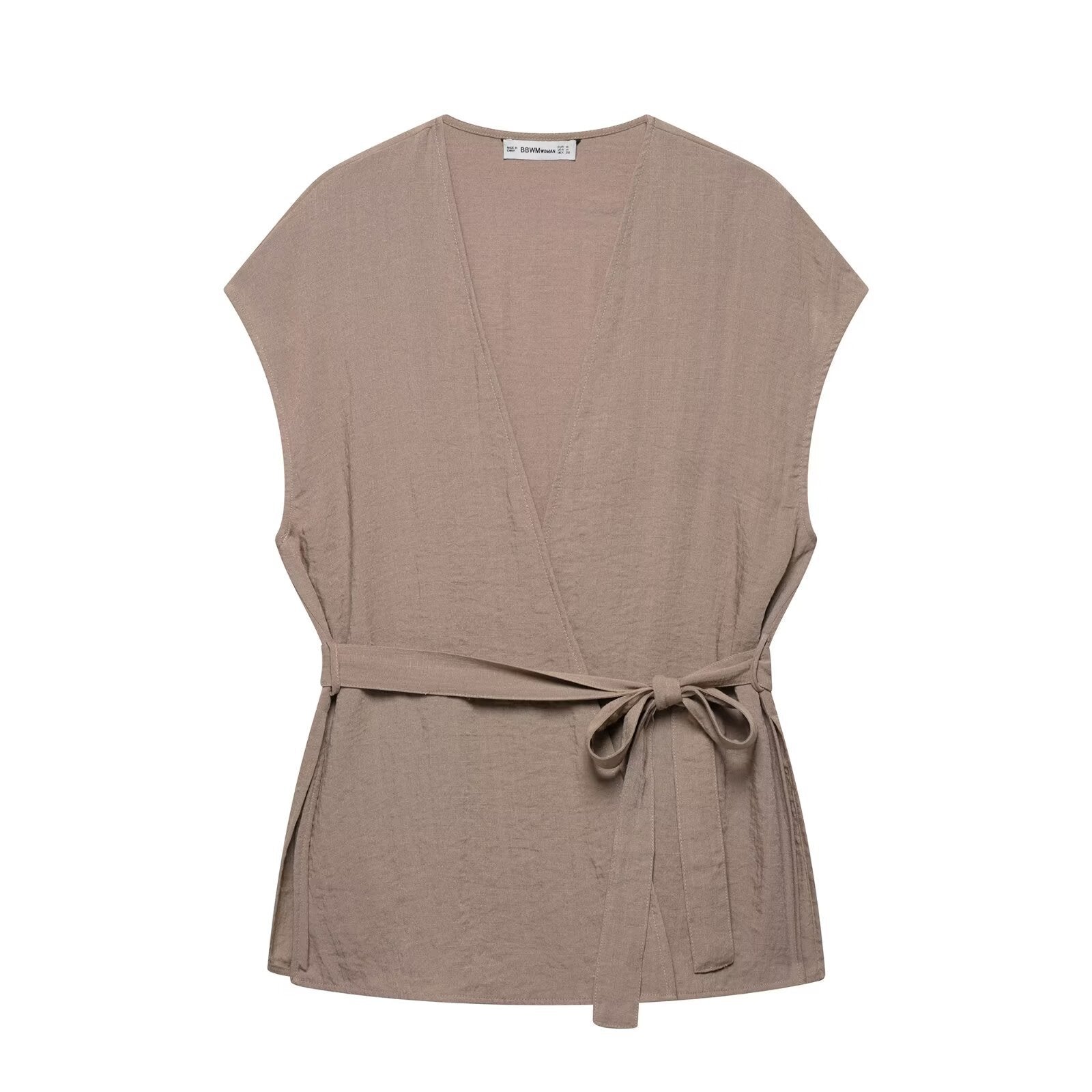 Kimono style vest top+flared pants set for women