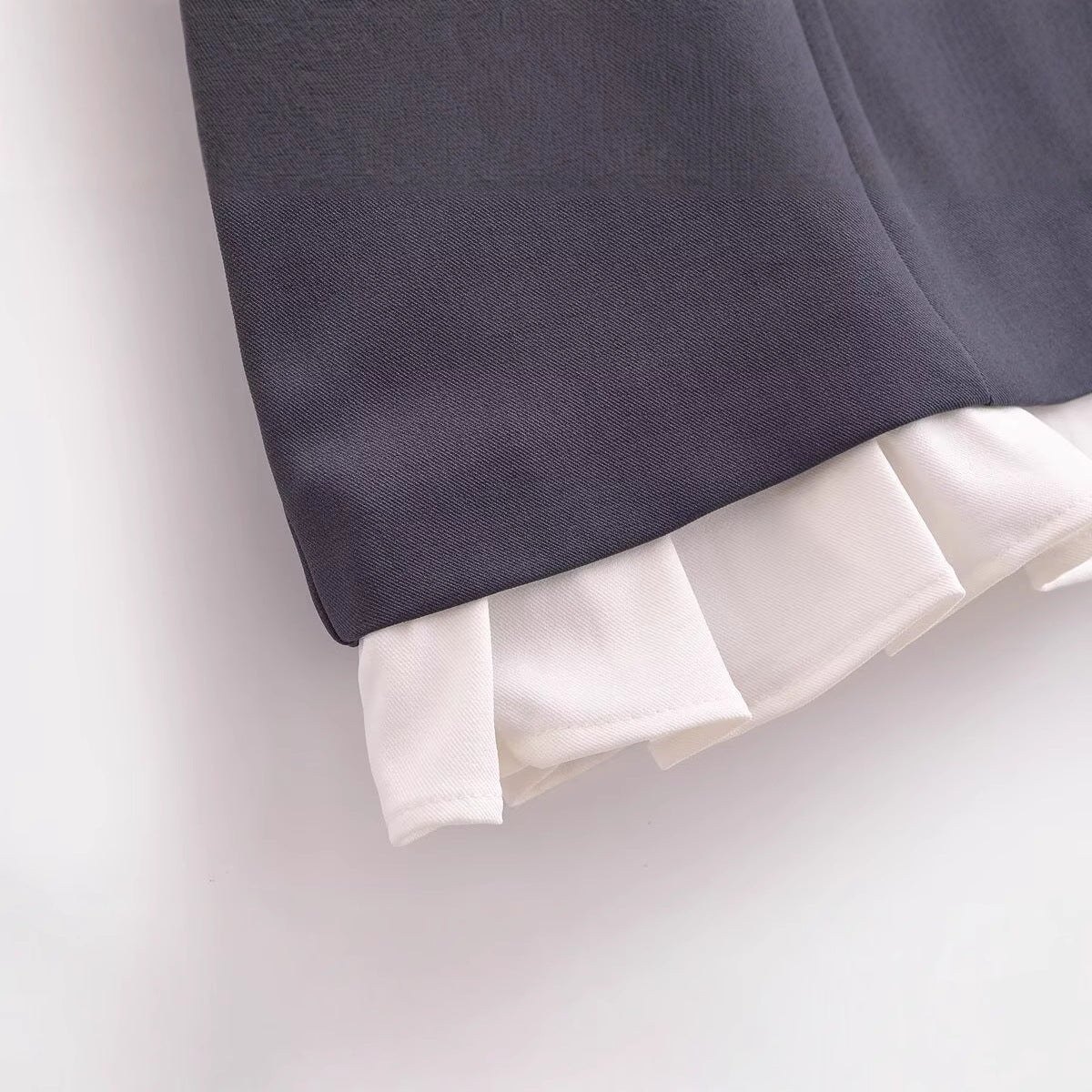 Bow decoration patchwork pleated hem dress for women