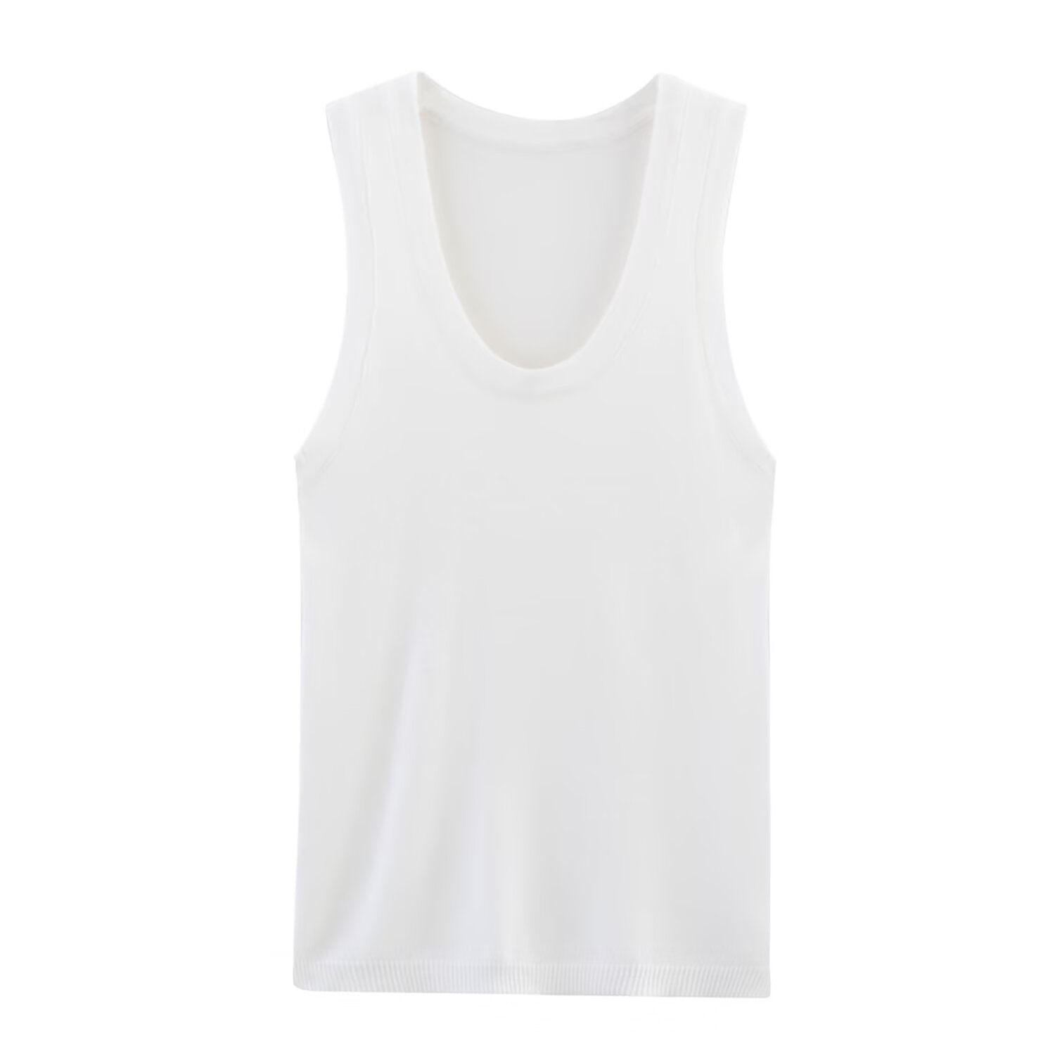 Fashionable slim fit U-neck flat needle basic knitted sweater top for women