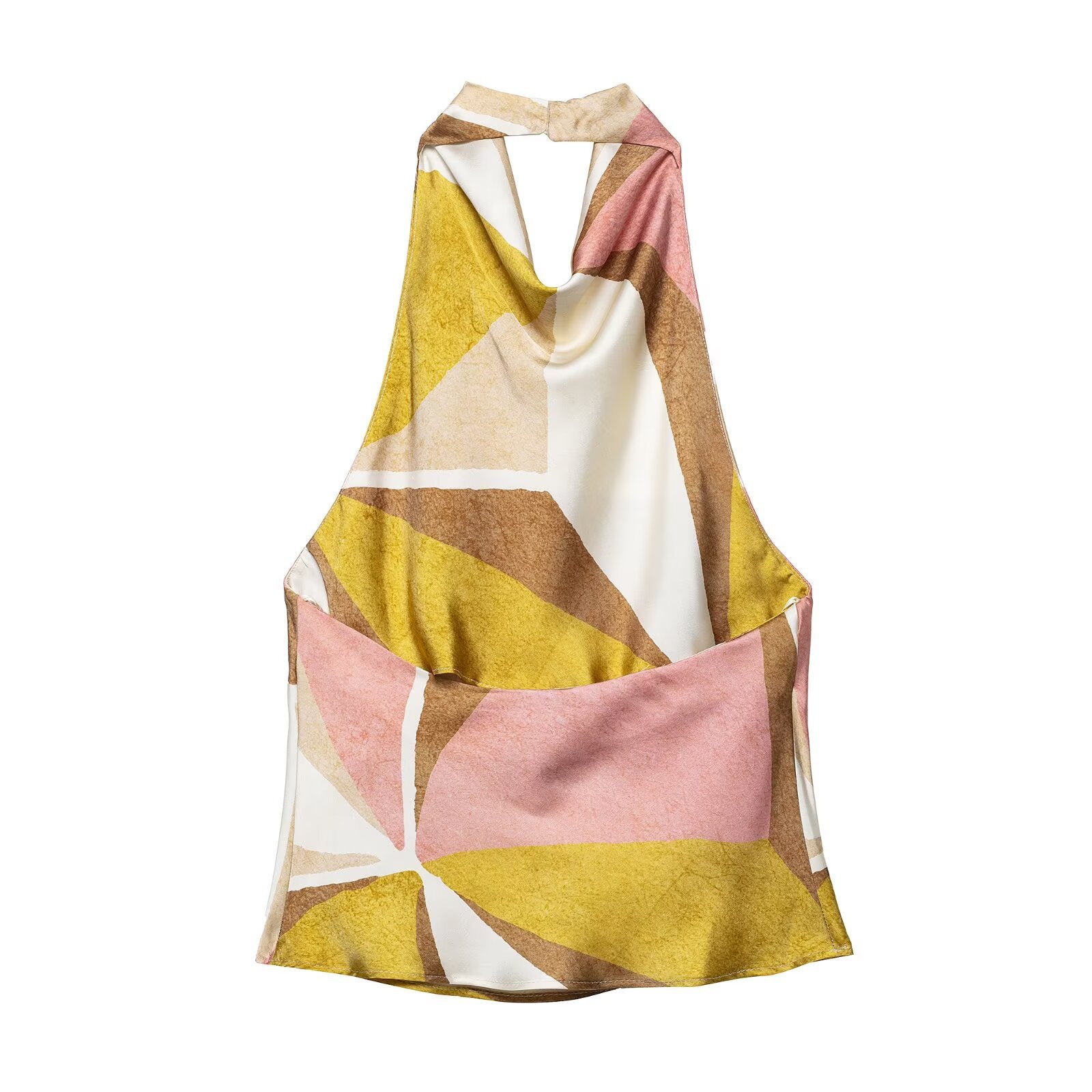 Printed neck top+printed skirt set for women