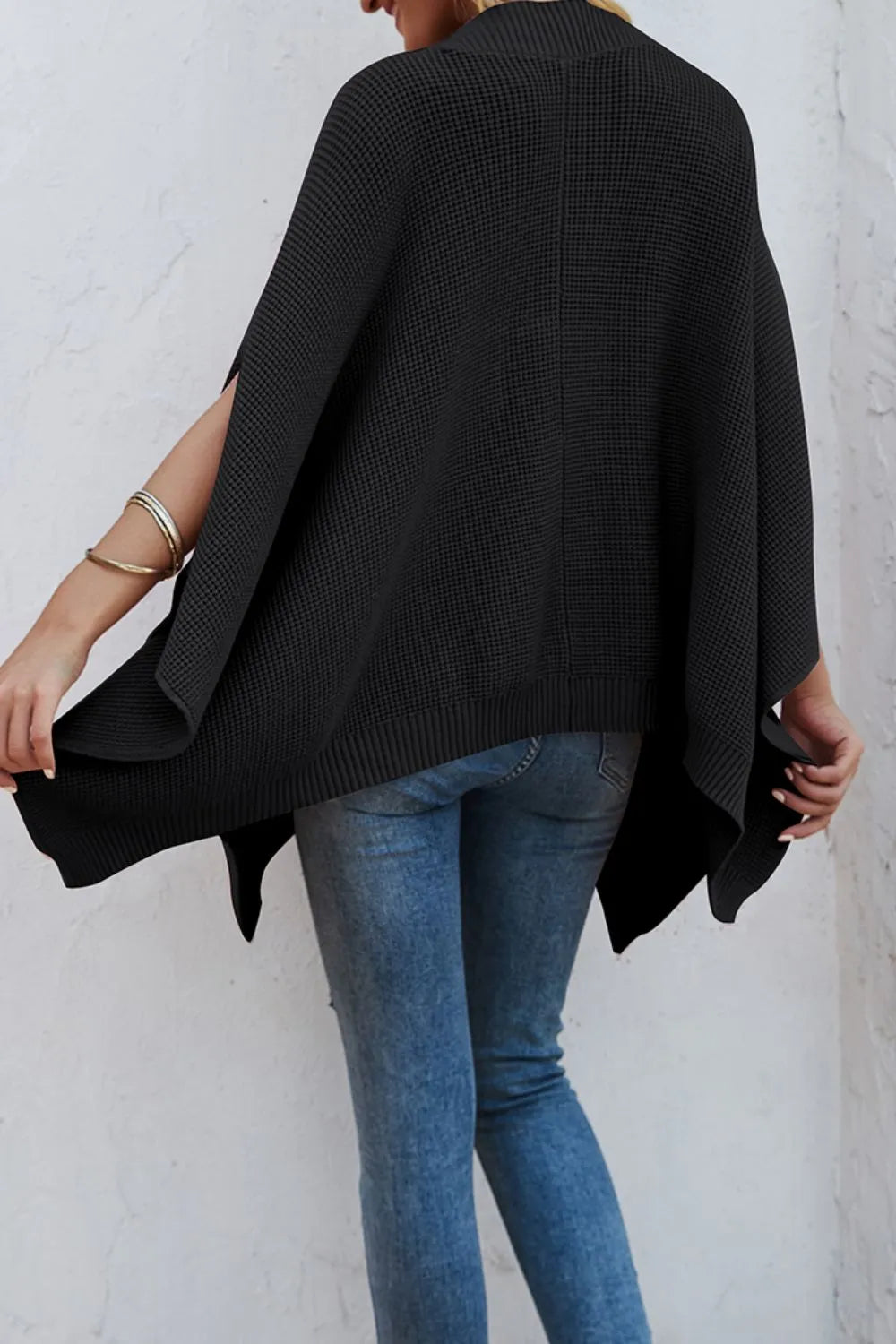 Solid color casual style plus size women's knitted sweater