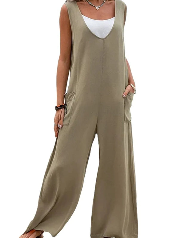 Spring and summer style women's jumpsuit sleeveless women's jumpsuit