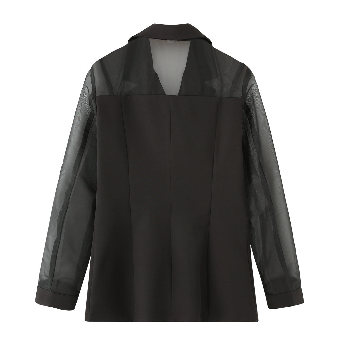 Collar long sleeved patchwork soft yarn suit jacket for women