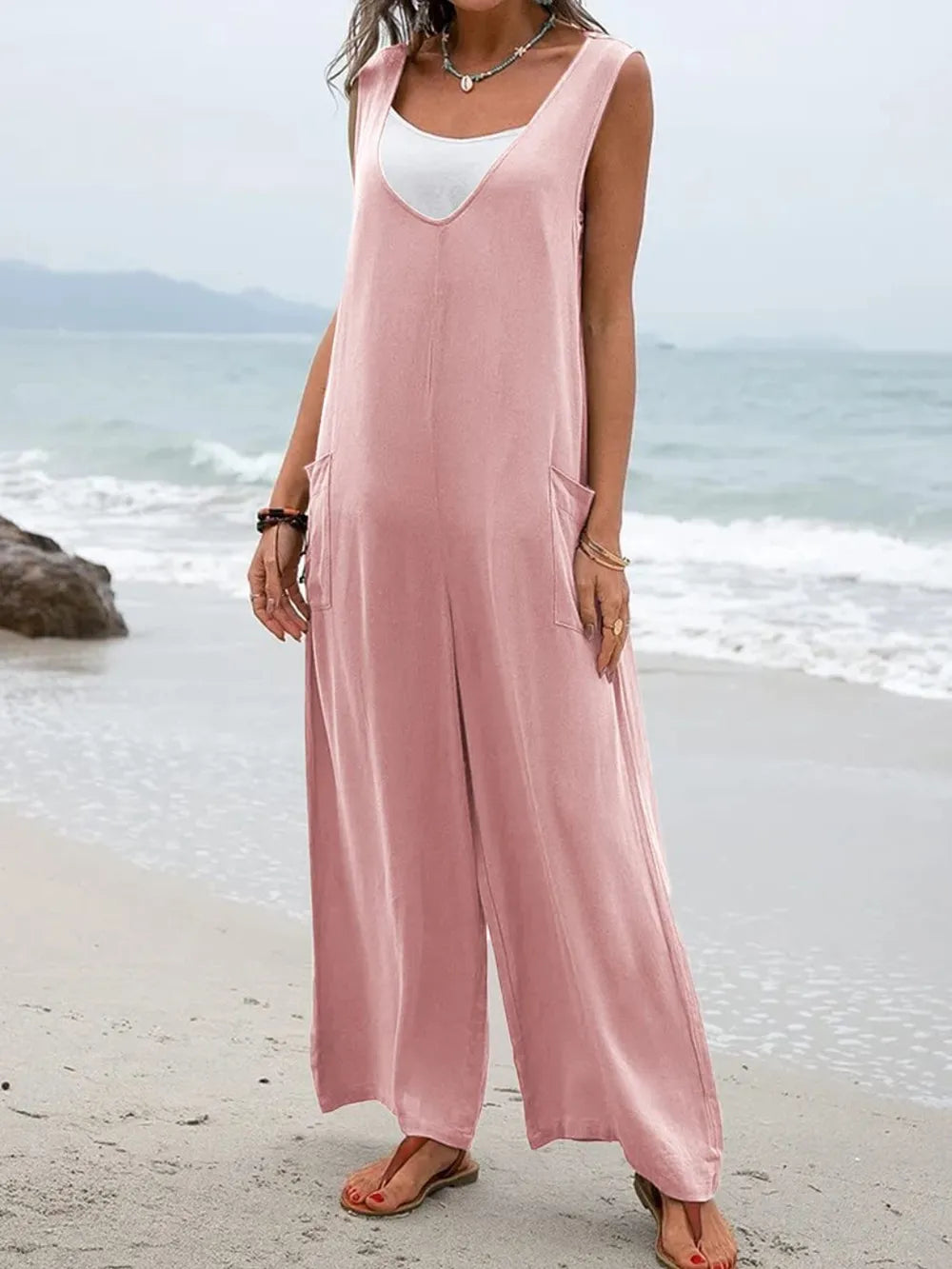 Spring and summer style women's jumpsuit sleeveless women's jumpsuit