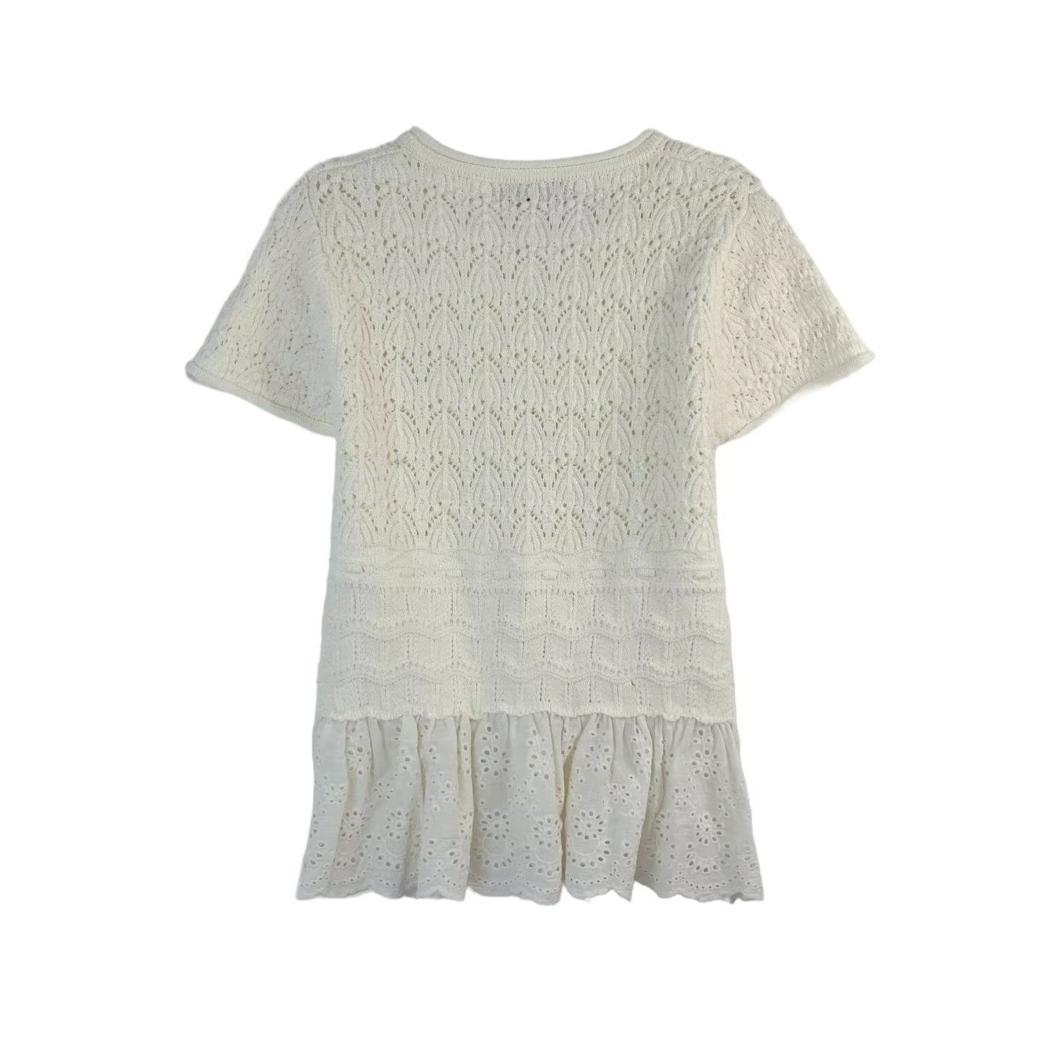 Splicing short skirt hem knit sweater jacket for women
